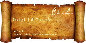 Csigi László névjegykártya