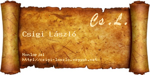 Csigi László névjegykártya